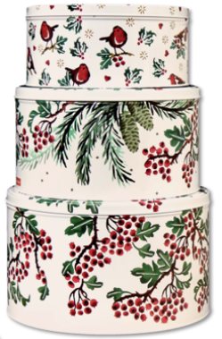 Cake Tins _Emma Bridgewater - Christmas - Cake Storage Tins - Robins and Berries -EBX3146